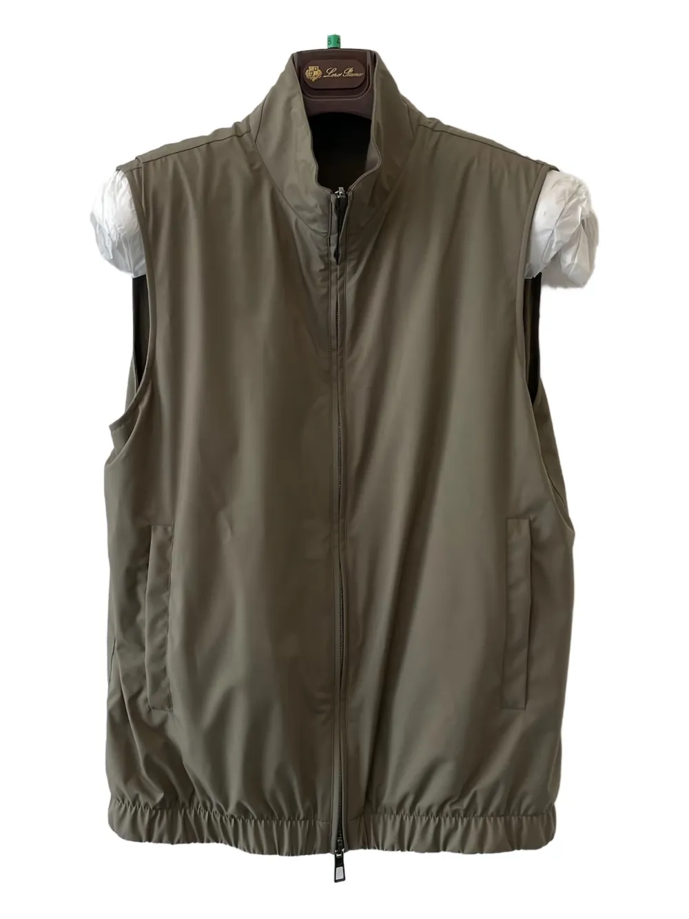 Loro Piana Zip-fastening Elasticated Hem Vest In Green