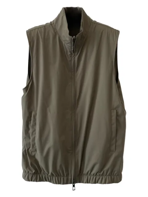 Loro Piana zip-fastening elasticated hem vest