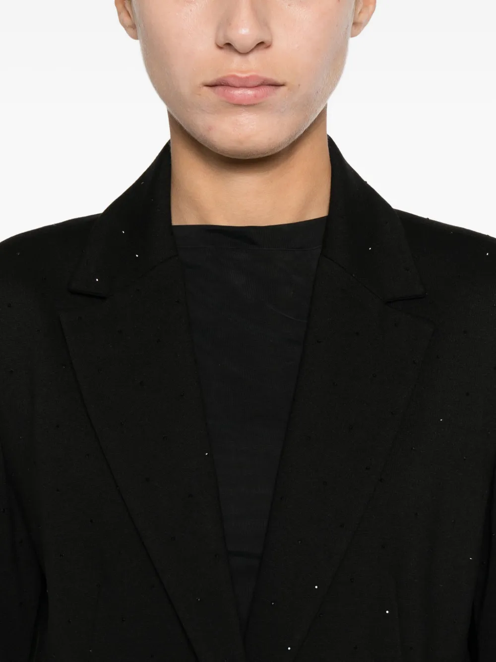 Marella Lince Rhinestone-embellished Blazer In Black