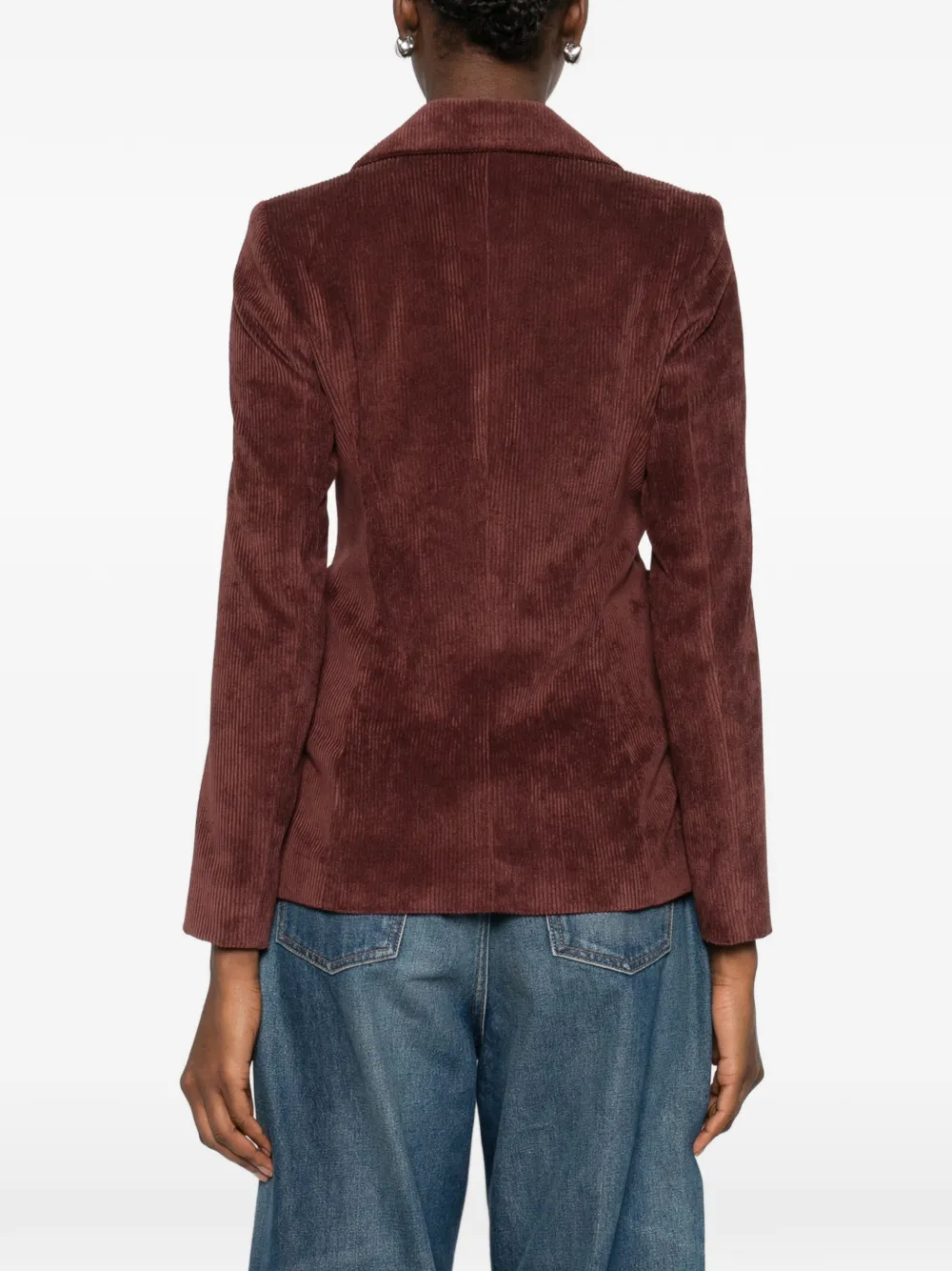 Marella Emme Single-breasted Corduroy Blazer In Brown