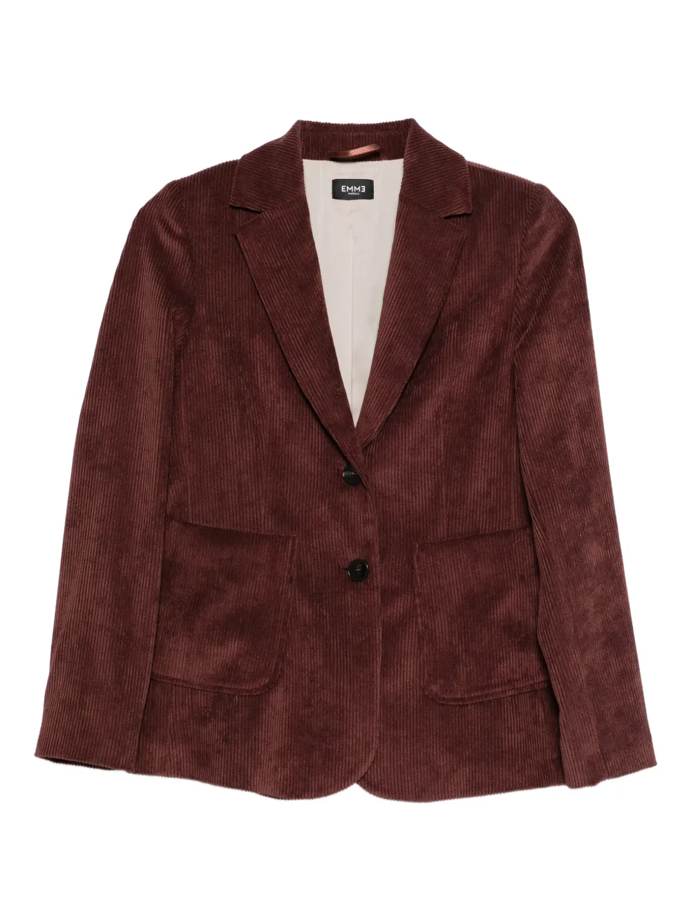 Marella Emme Single-breasted Corduroy Blazer In Brown