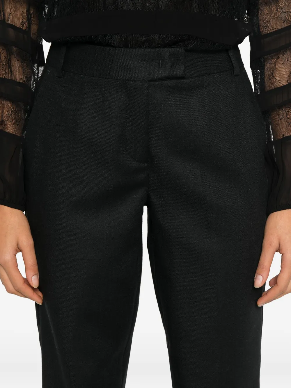 Marella Margie Pressed Crease Trousers In Black