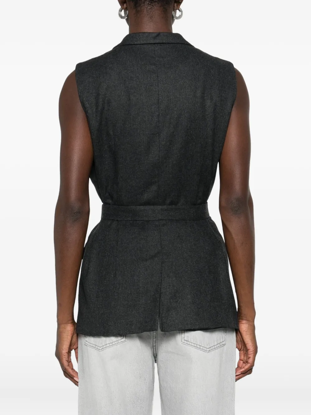 Marella Ursula Tie-waist Waistcoat In Gray