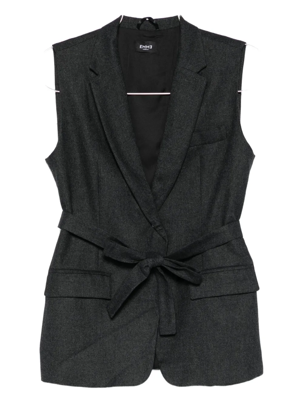 Marella Ursula Tie-waist Waistcoat In Gray