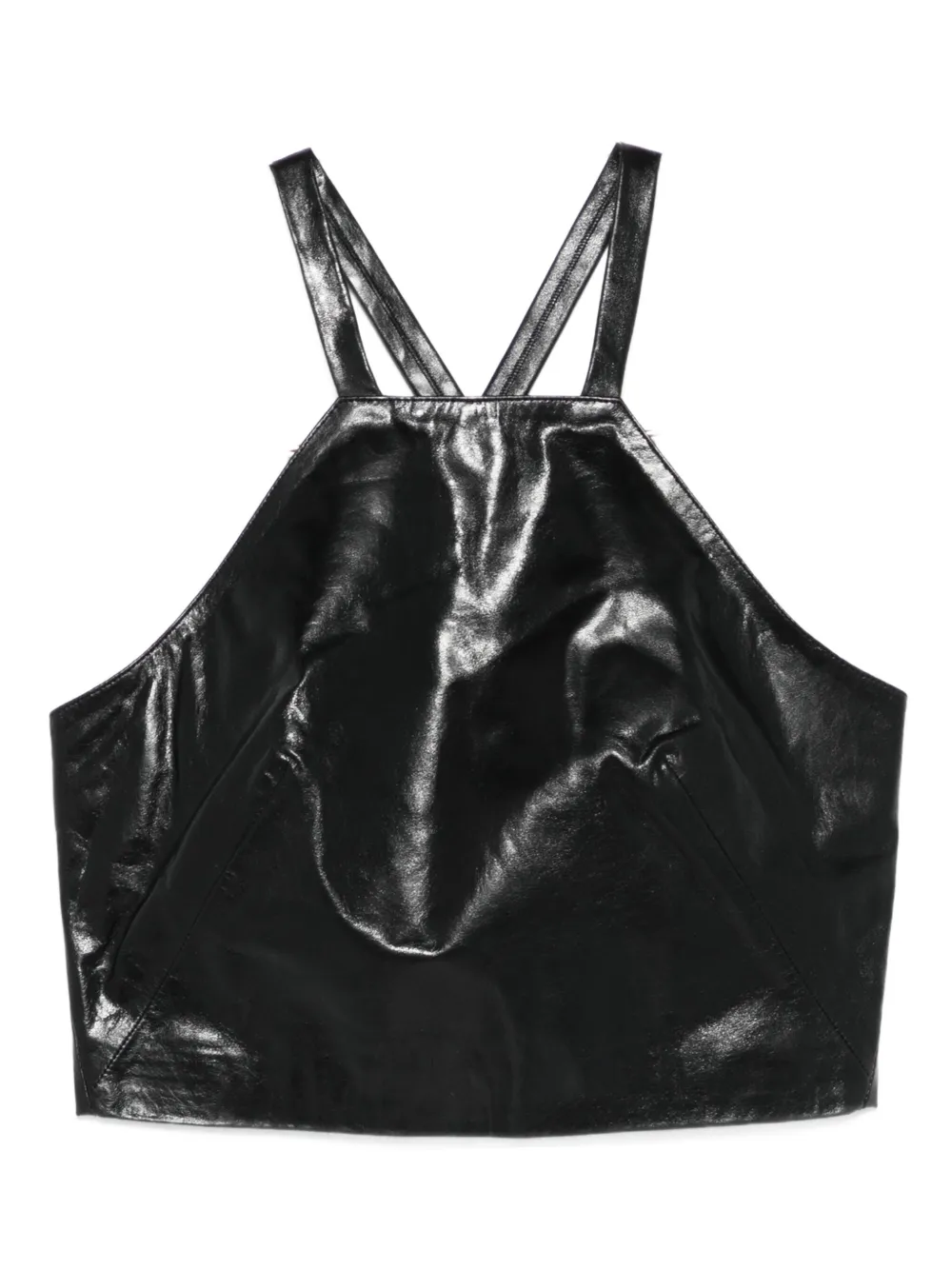 Marella Duero leather halterneck top - Nero