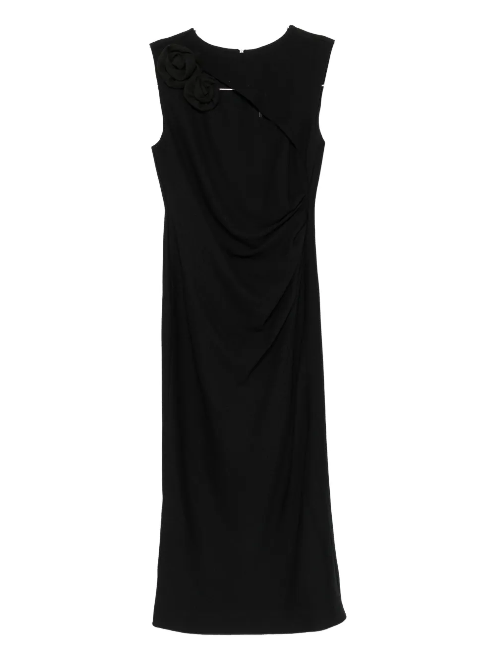 Marella Rose-embellished Sleeveless Midi Dress In Black