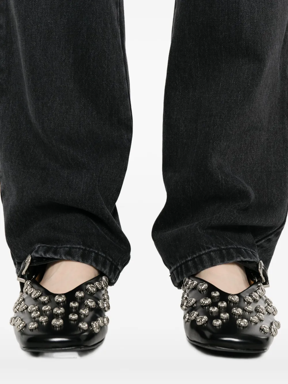 Marella leather-pocket jeans Grijs