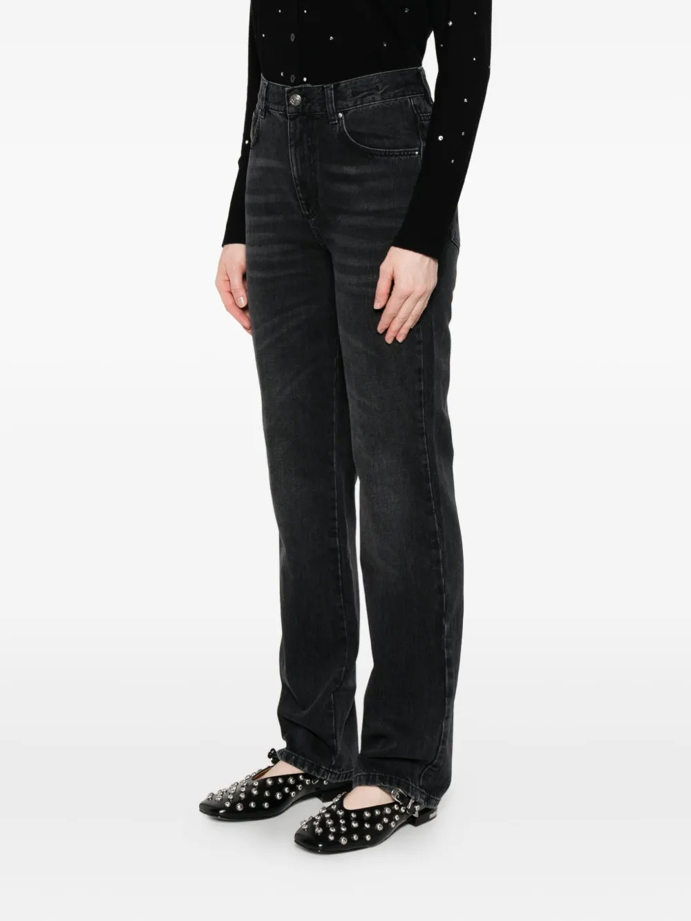 Marella leather-pocket jeans Grijs