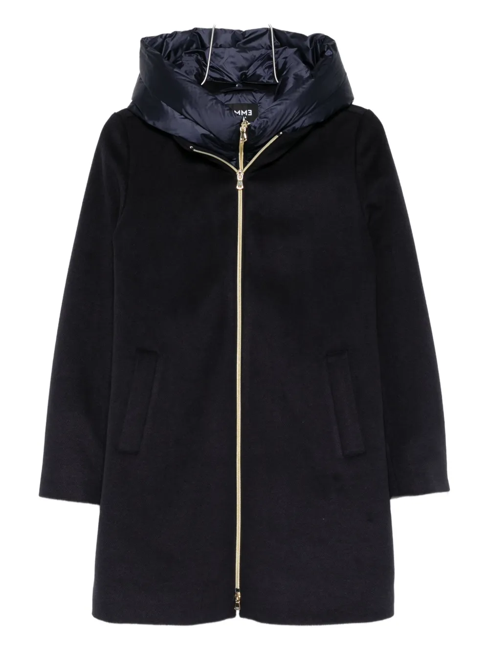 Marella Bacio Hooded Single-breasted Coat In Blue