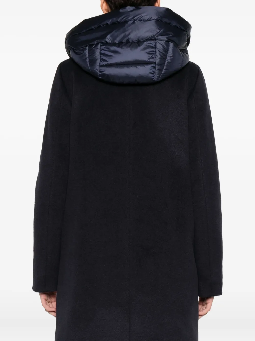 Marella Bacio Hooded Single-breasted Coat In Blue
