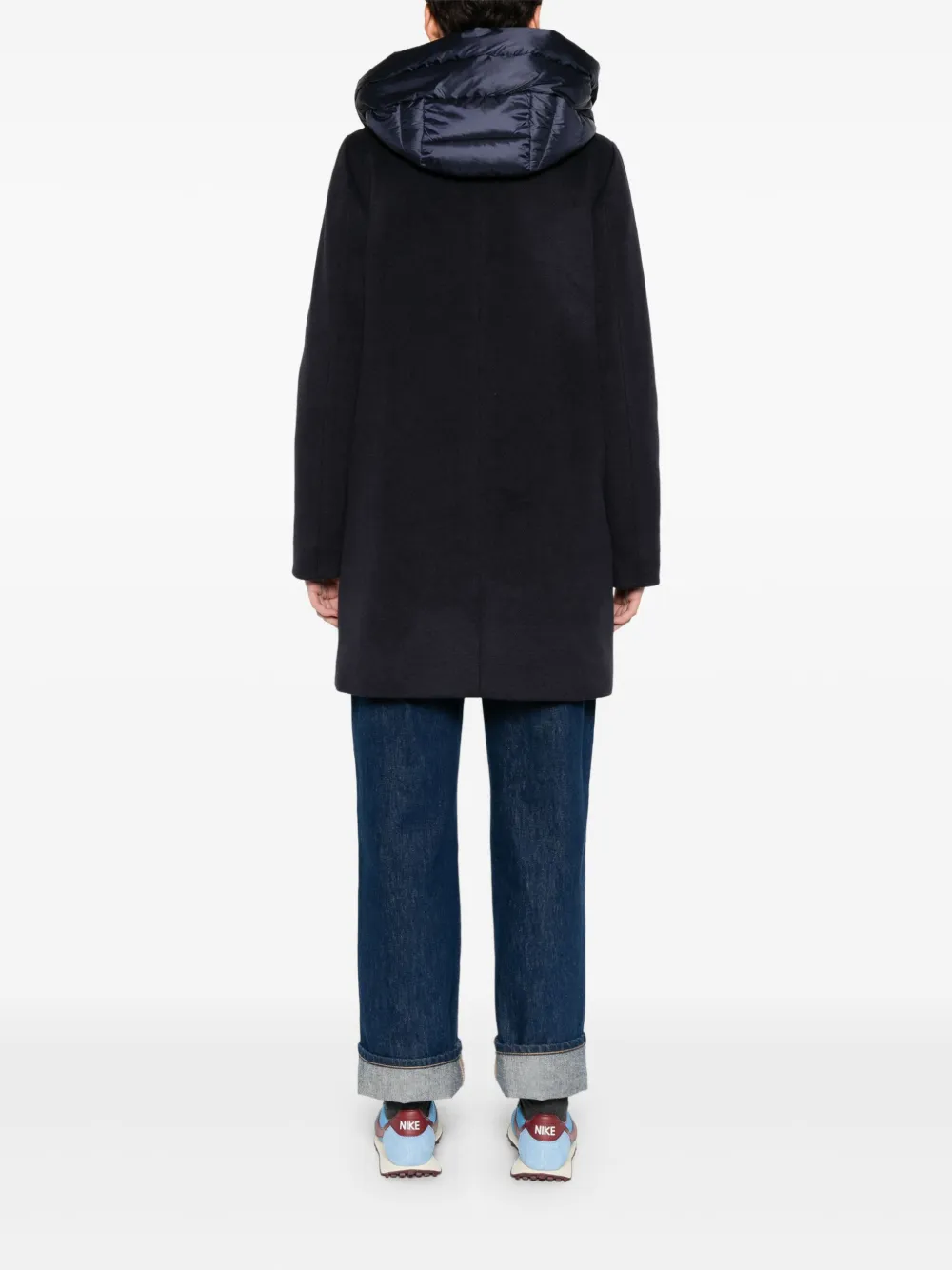 Marella Bacio jas met enkele rij knopen en capuchon Blauw