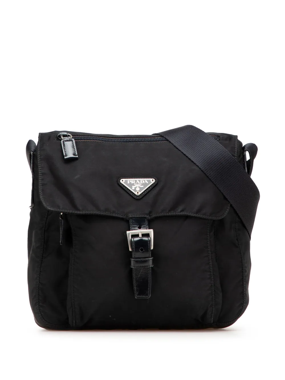 Prada Pre-Owned 2000-2013 Tessuto Zip Buckle Messenger Bag crossbody Prada Pre-Owned 2000-2013 Tessuto Zip Buckle Messenger Bag crossbody
