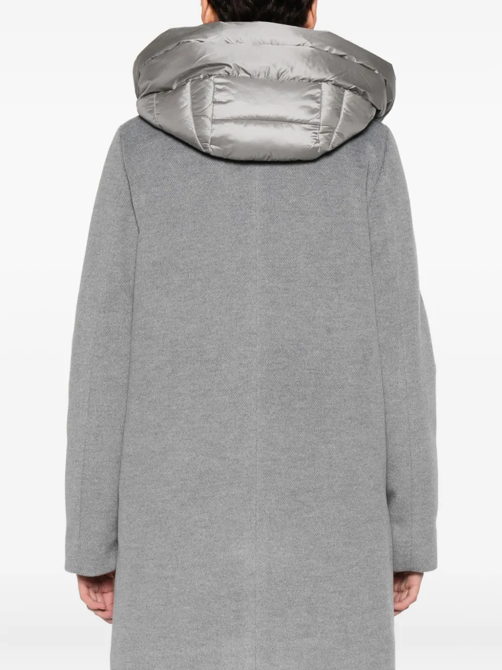 Marella Bacio Hooded Single-breasted Coat In Gray