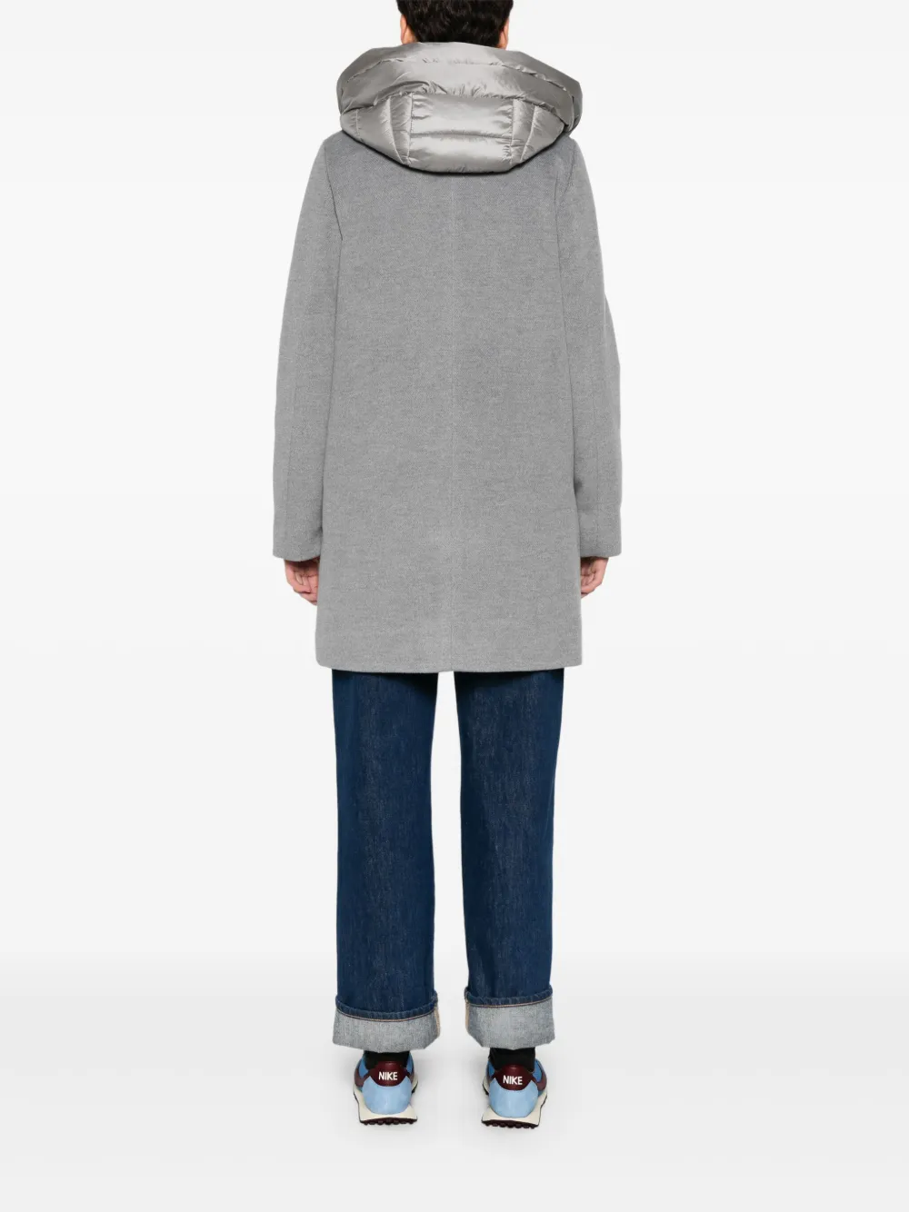 Marella Bacio jas met enkele rij knopen en capuchon Grijs