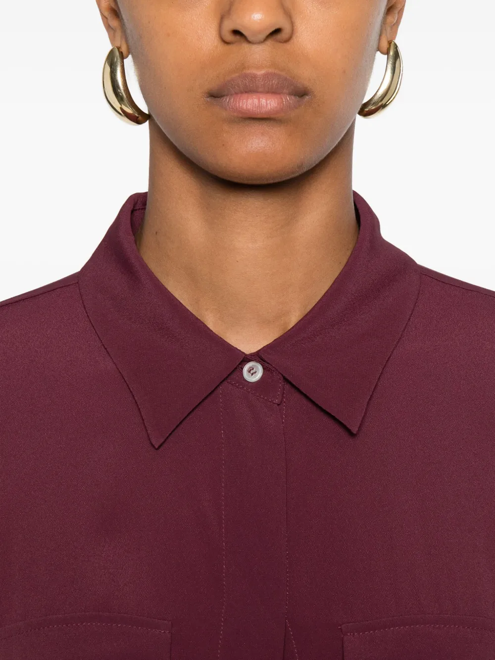 Marella long-sleeve double-pocket shirt Rood