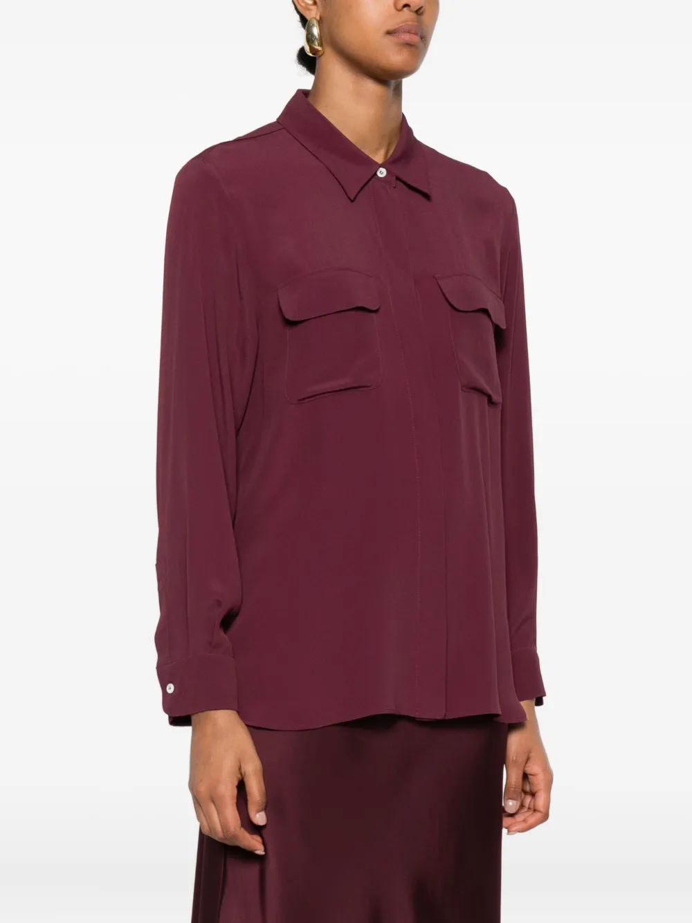 Marella long-sleeve double-pocket shirt Rood
