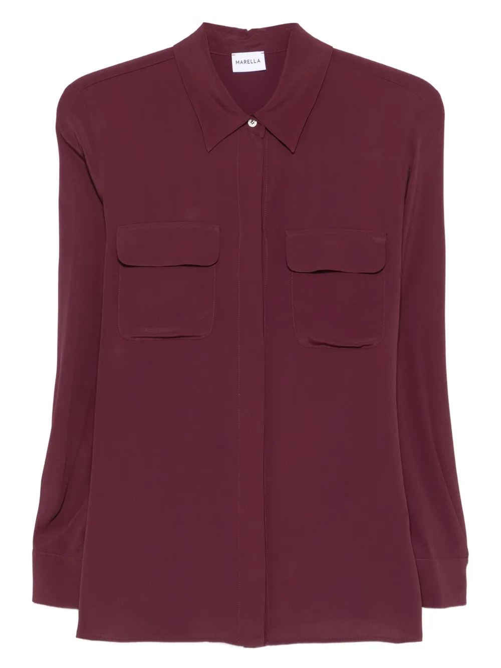 Marella long-sleeve double-pocket shirt Rood