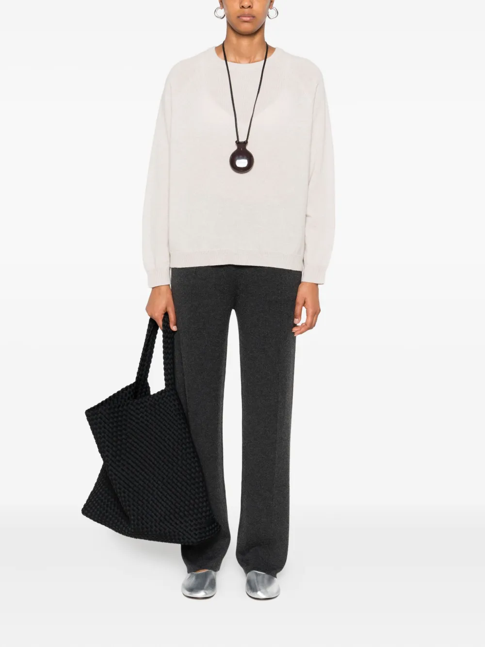 Marella Long-sleeve Cashmere Sweater In Neutral