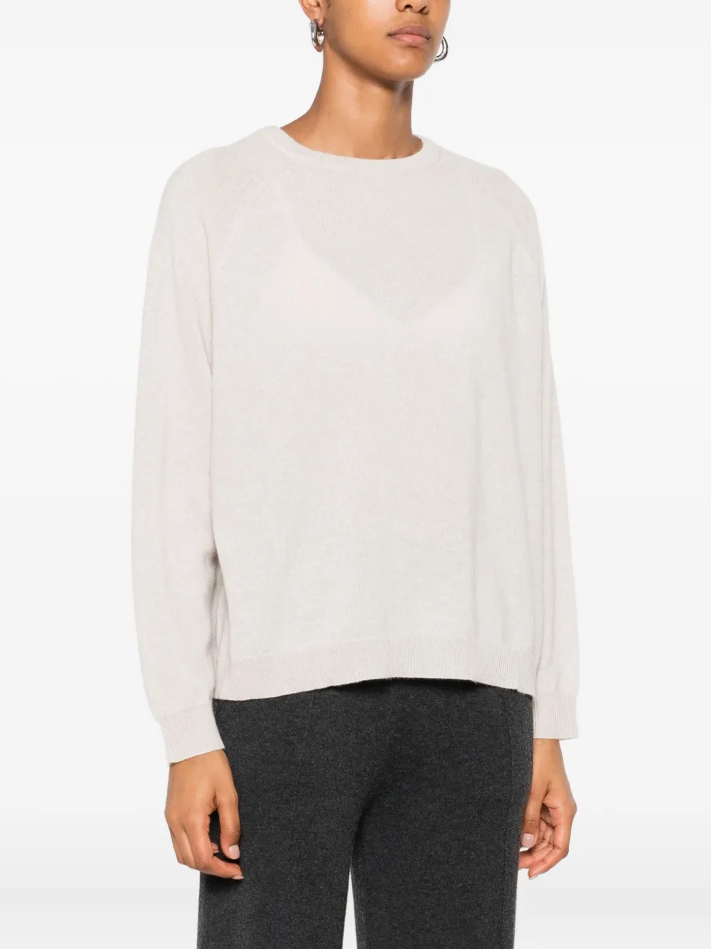 Marella Long-sleeve Cashmere Sweater In Neutral