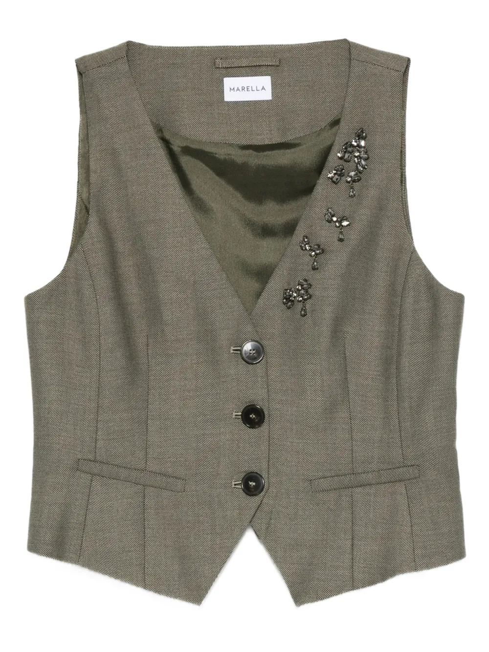 Marella embellished button waistcoat | Neutrals | Image 1
