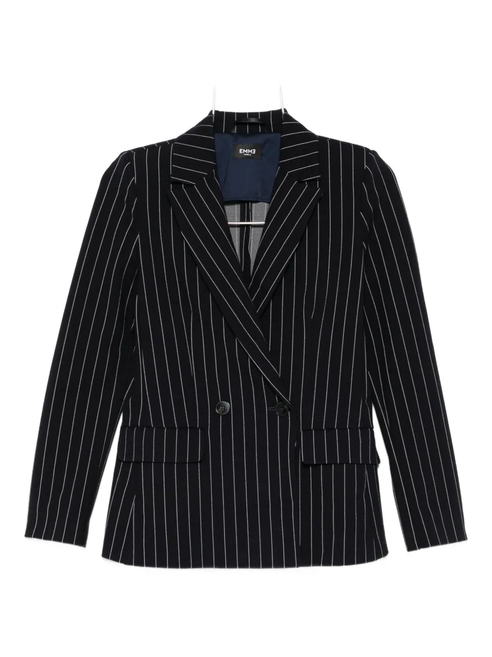 Marella Drink Pinstripe Double-breasted Blazer In Black