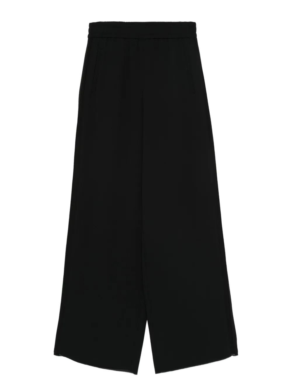 elastic-waist wide-leg trousers