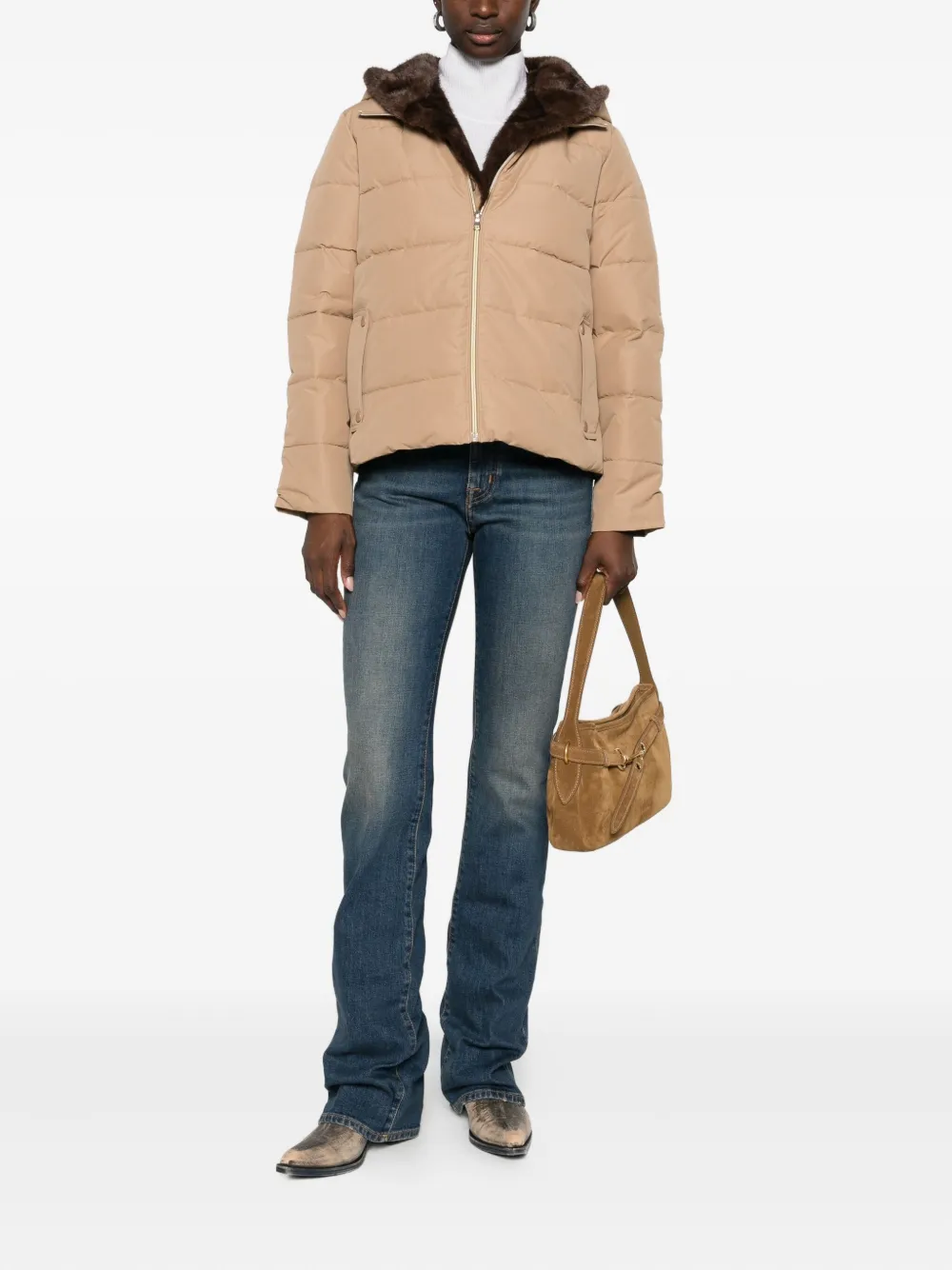 Marella Retore donsjack met capuchon Beige