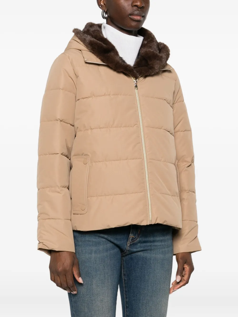 Marella Retore donsjack met capuchon Beige