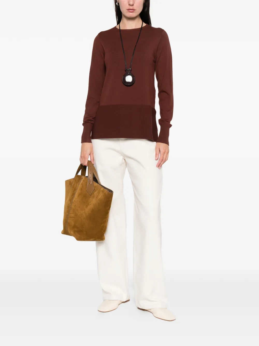 Marella Edam Long-sleeve Sweater In Brown