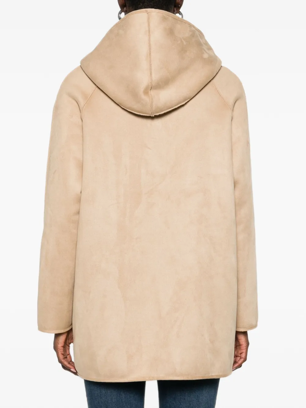 Marella Jas van imitatielamswol met capuchon Bruin