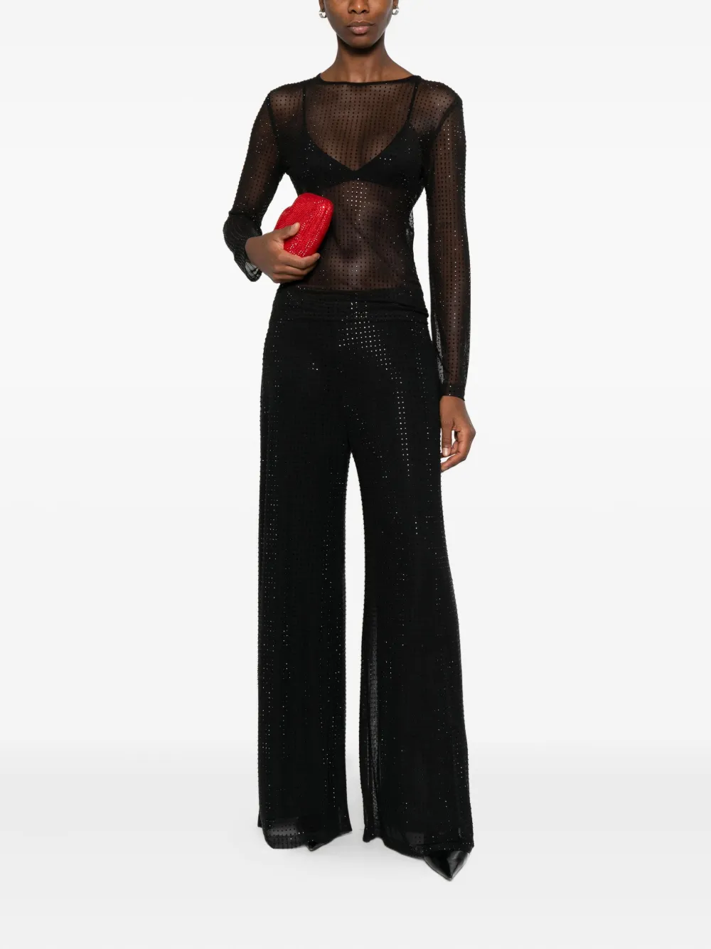 Marella mesh blouse - Zwart