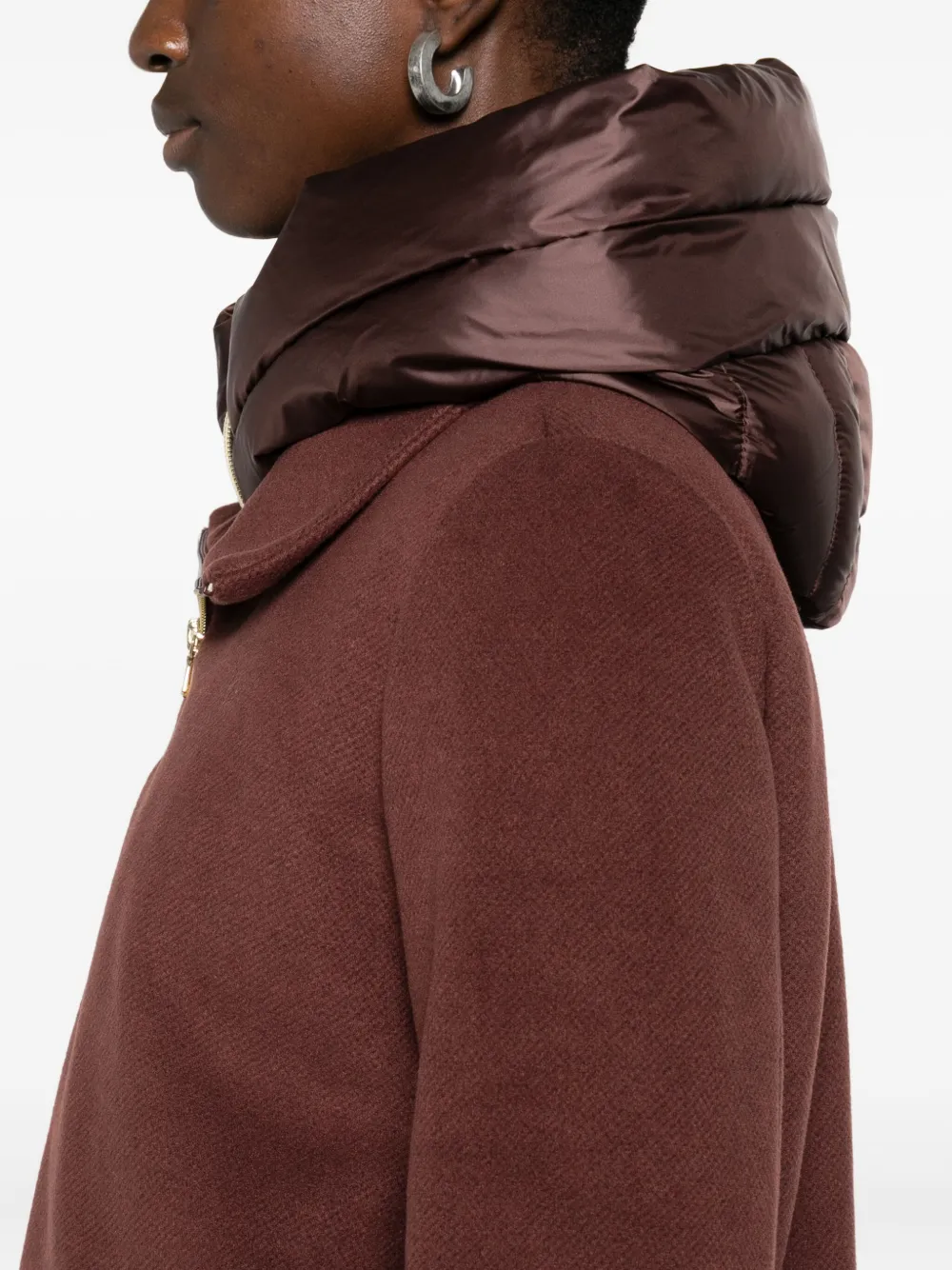 Marella Sorriso Hooded Zip-up Jacket In Brown