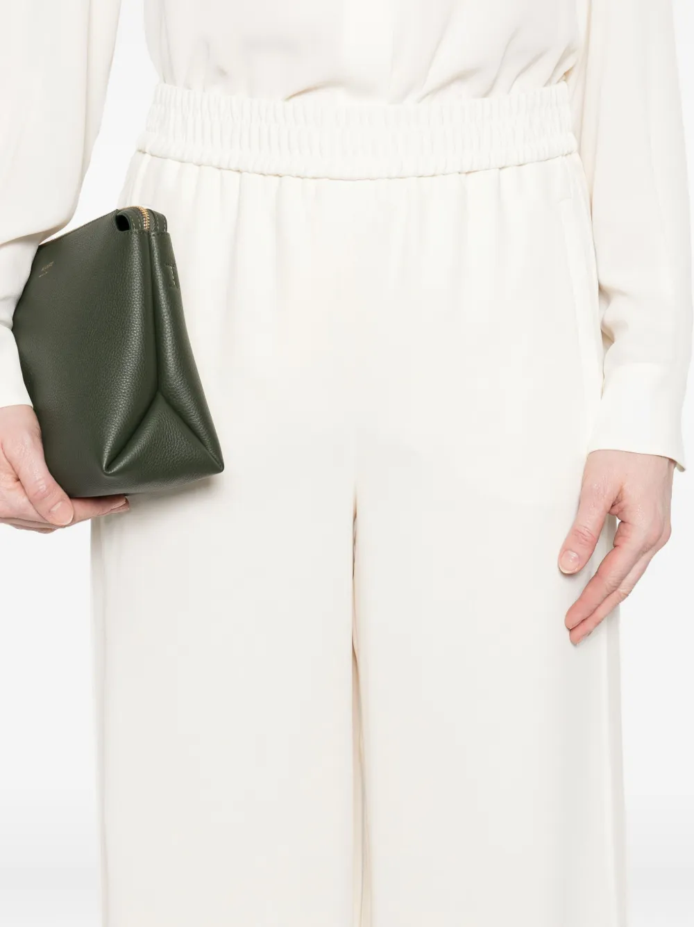 Marella Elastic-waist Wide-leg Trousers In White