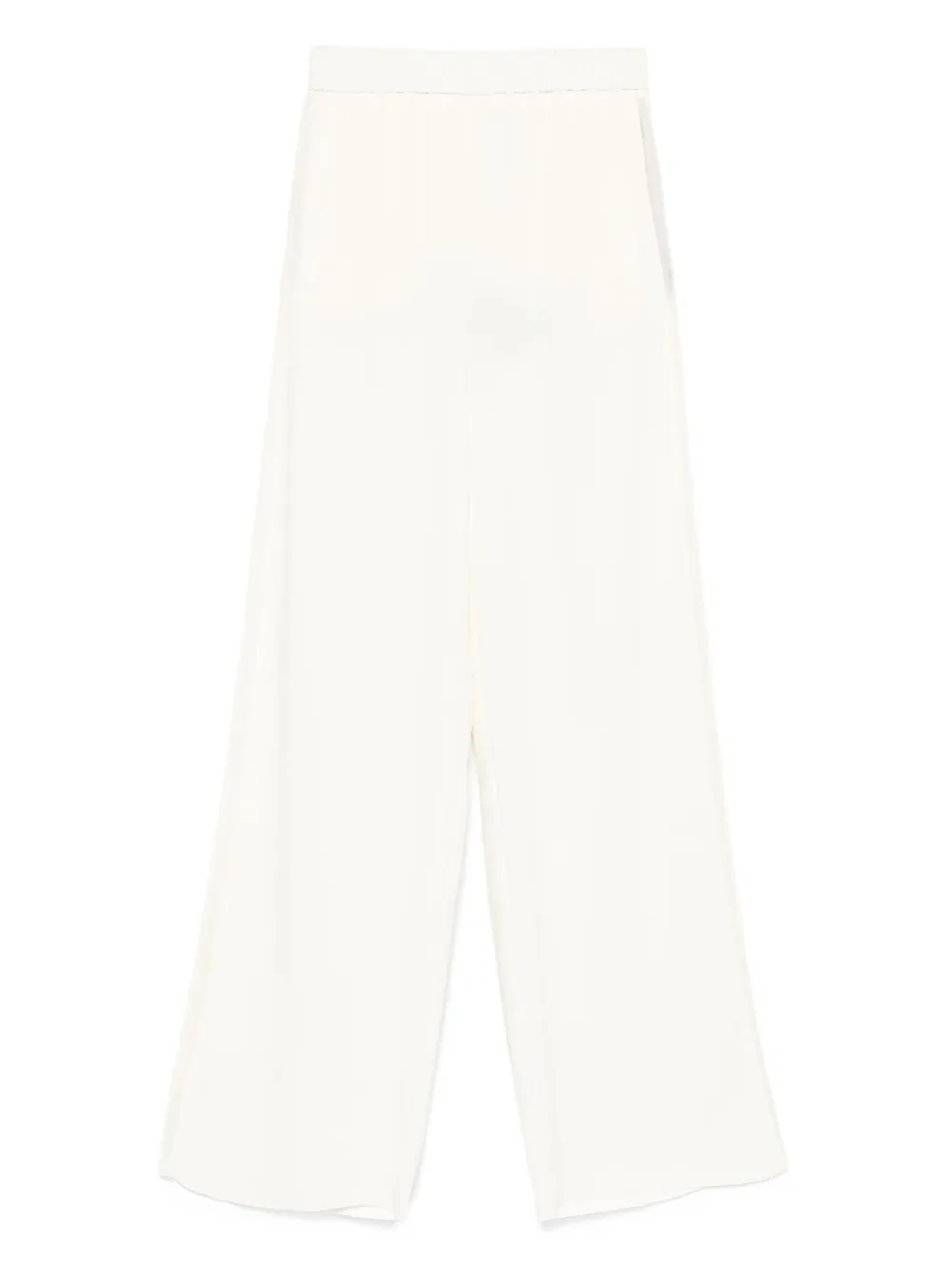 elastic-waist wide-leg trousers