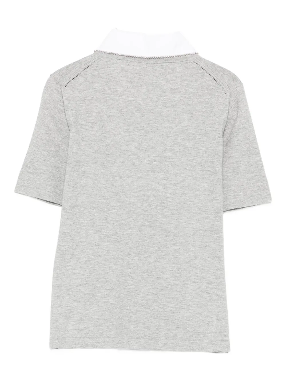 Marella embellished-collar short-sleeve top Grijs