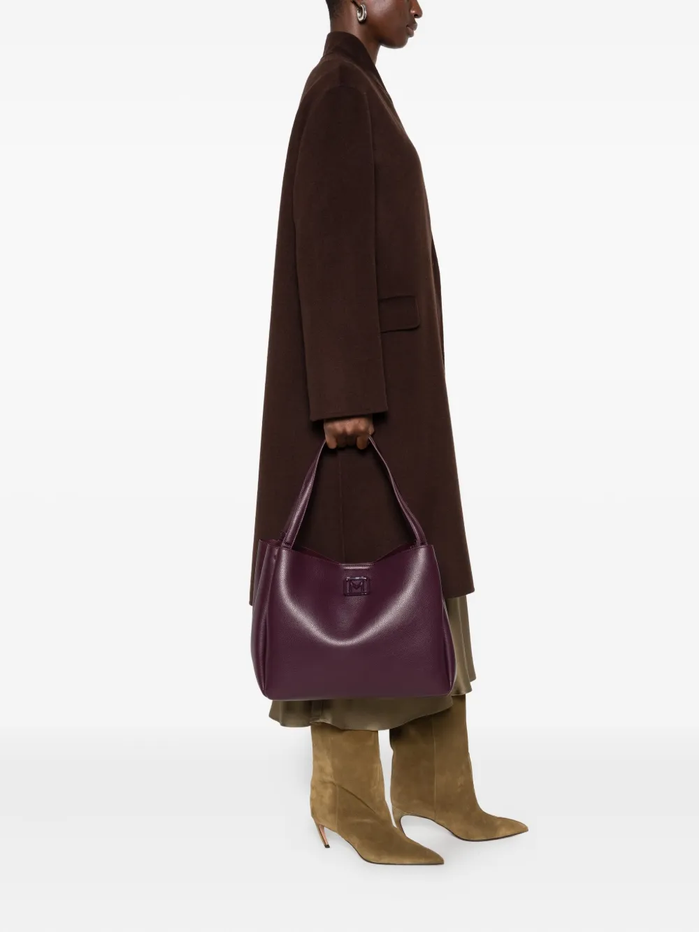 Marella double-handle logo-plaque tote bag - Rood