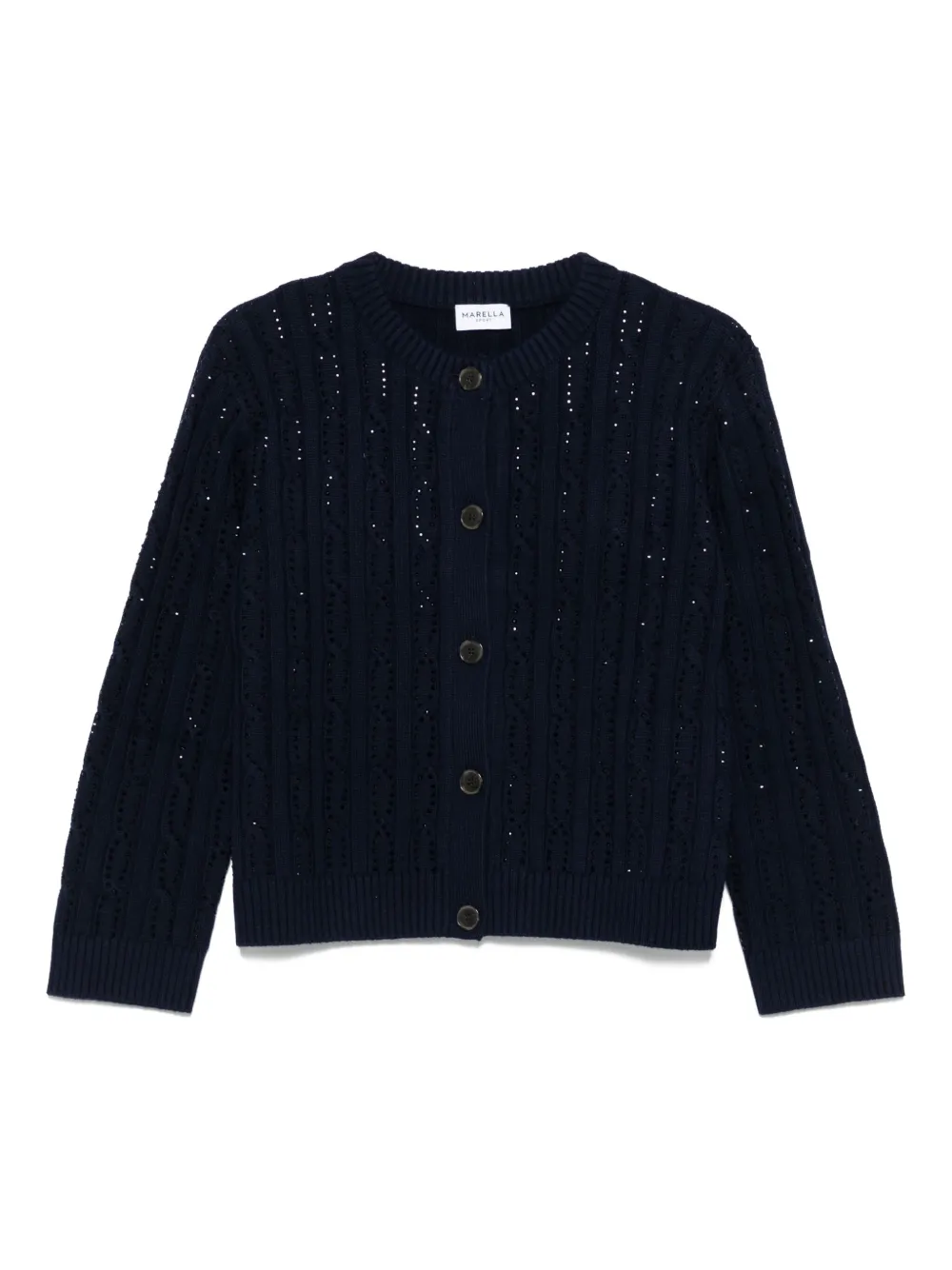 embellished cable-knit cardigan