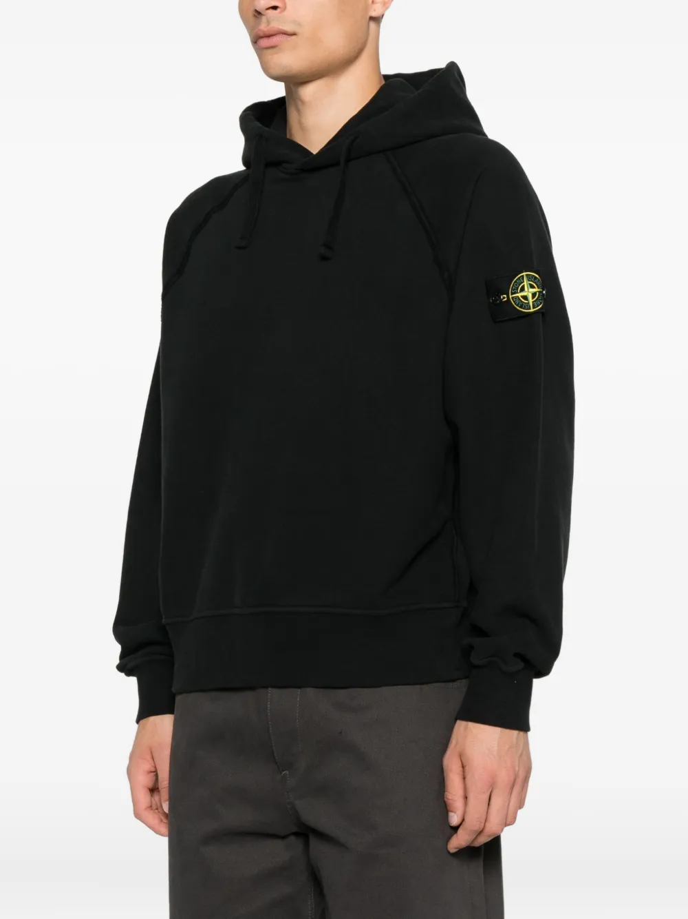 Stone Island Katoenen hoodie Zwart