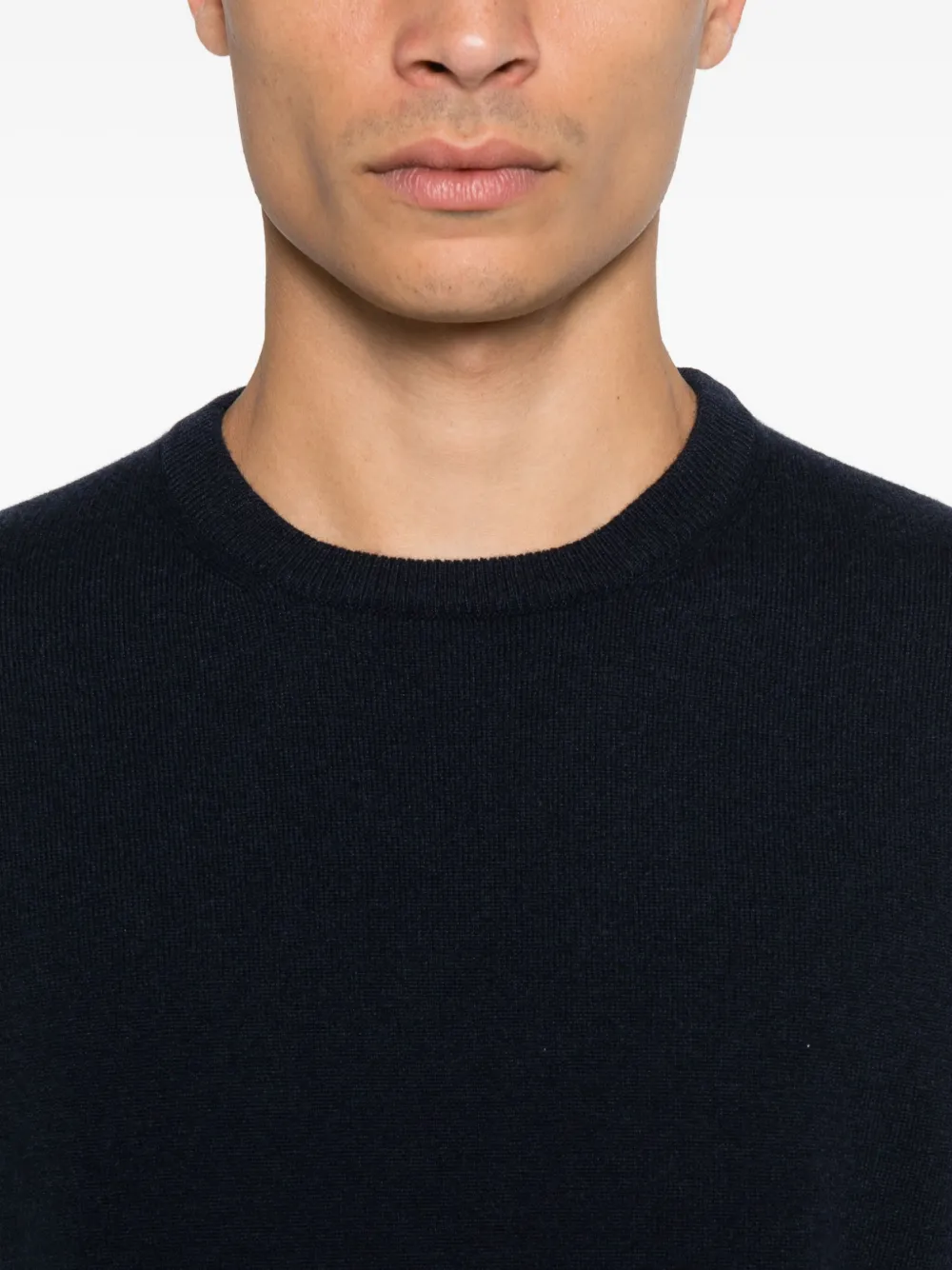 Malo Kasjmier trui met ronde hals Blauw