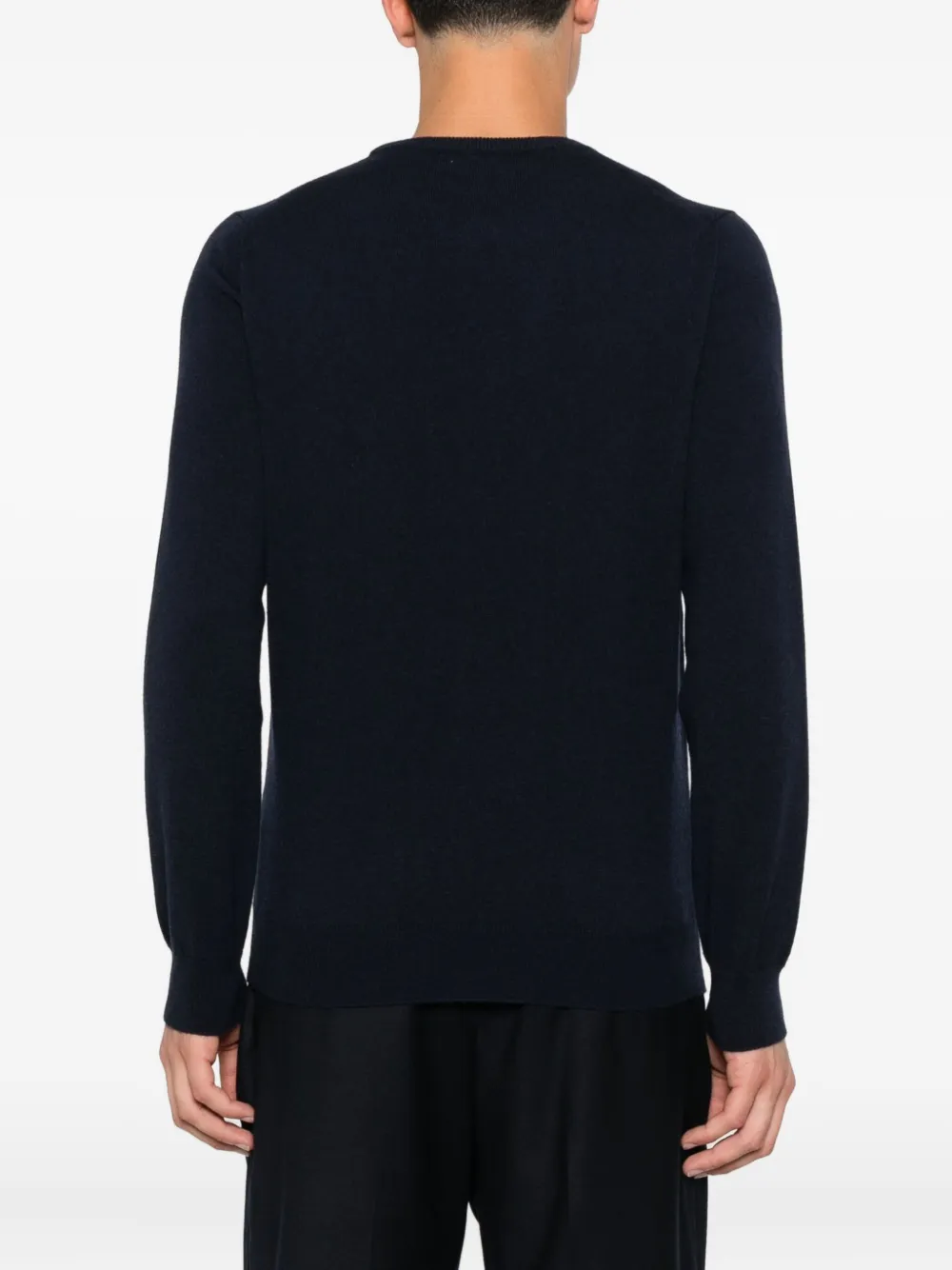 Malo Kasjmier trui met ronde hals Blauw