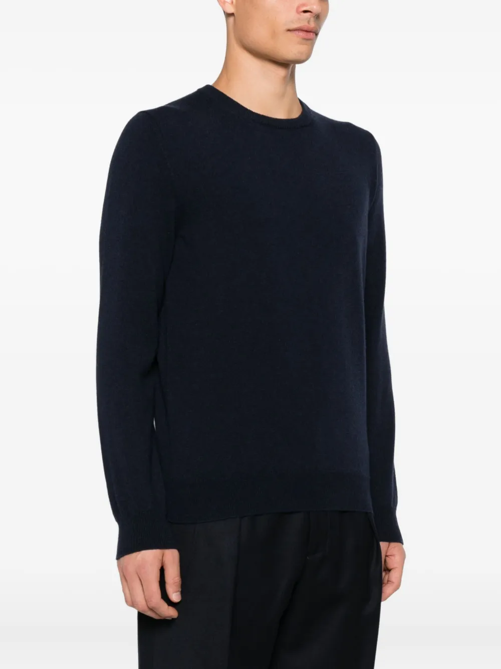 Malo Kasjmier trui met ronde hals Blauw