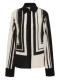 SIR. geometric-striped shirt - Black