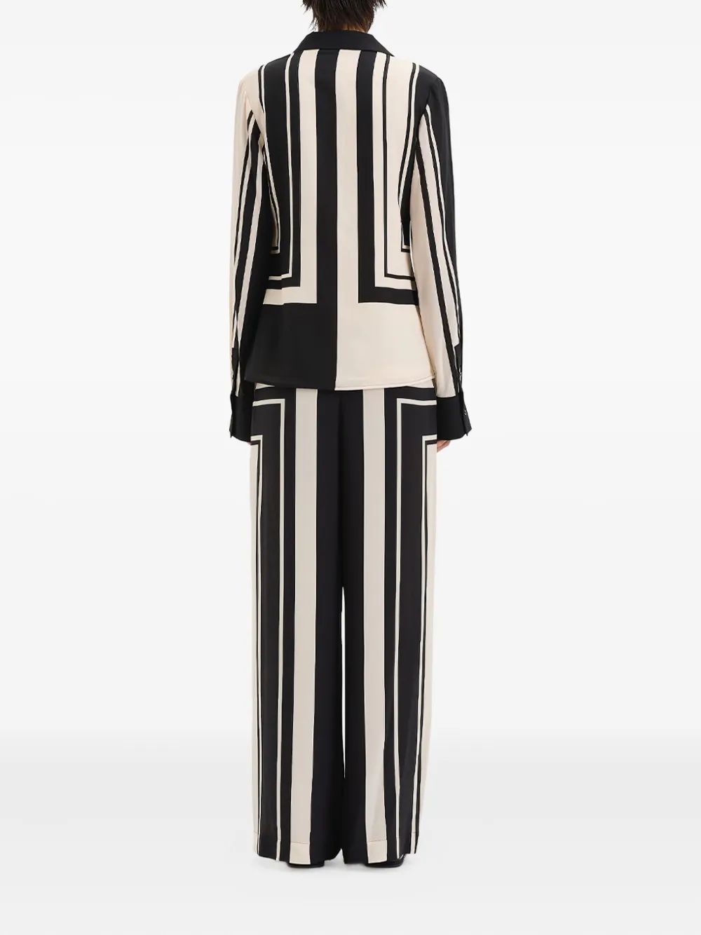 SIR. geometric-striped shirt Zwart