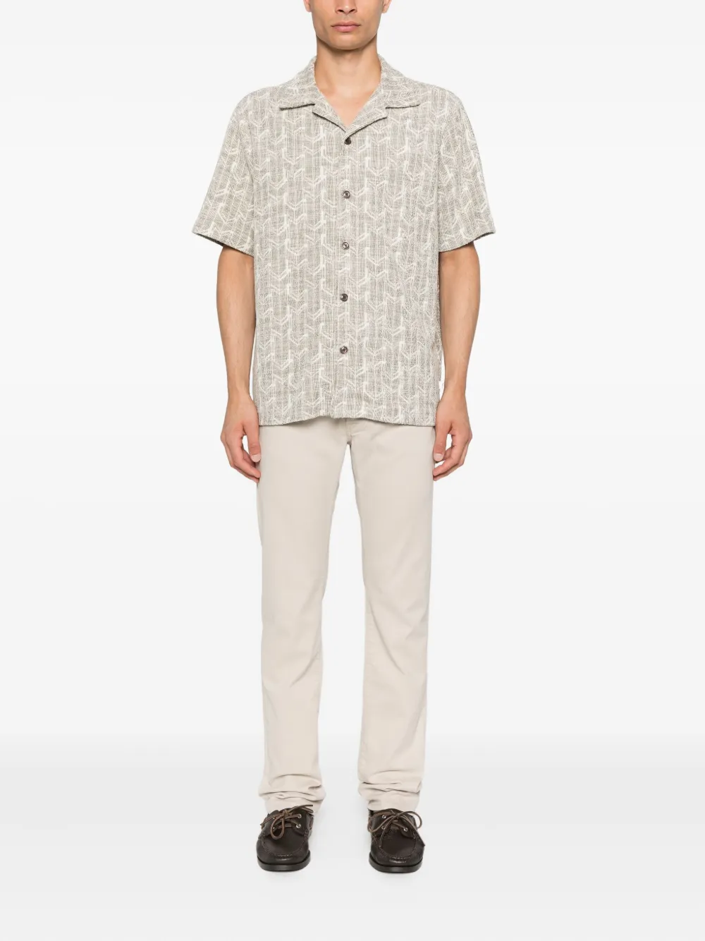 Jacob Cohën Broek met knoopsluiting Beige