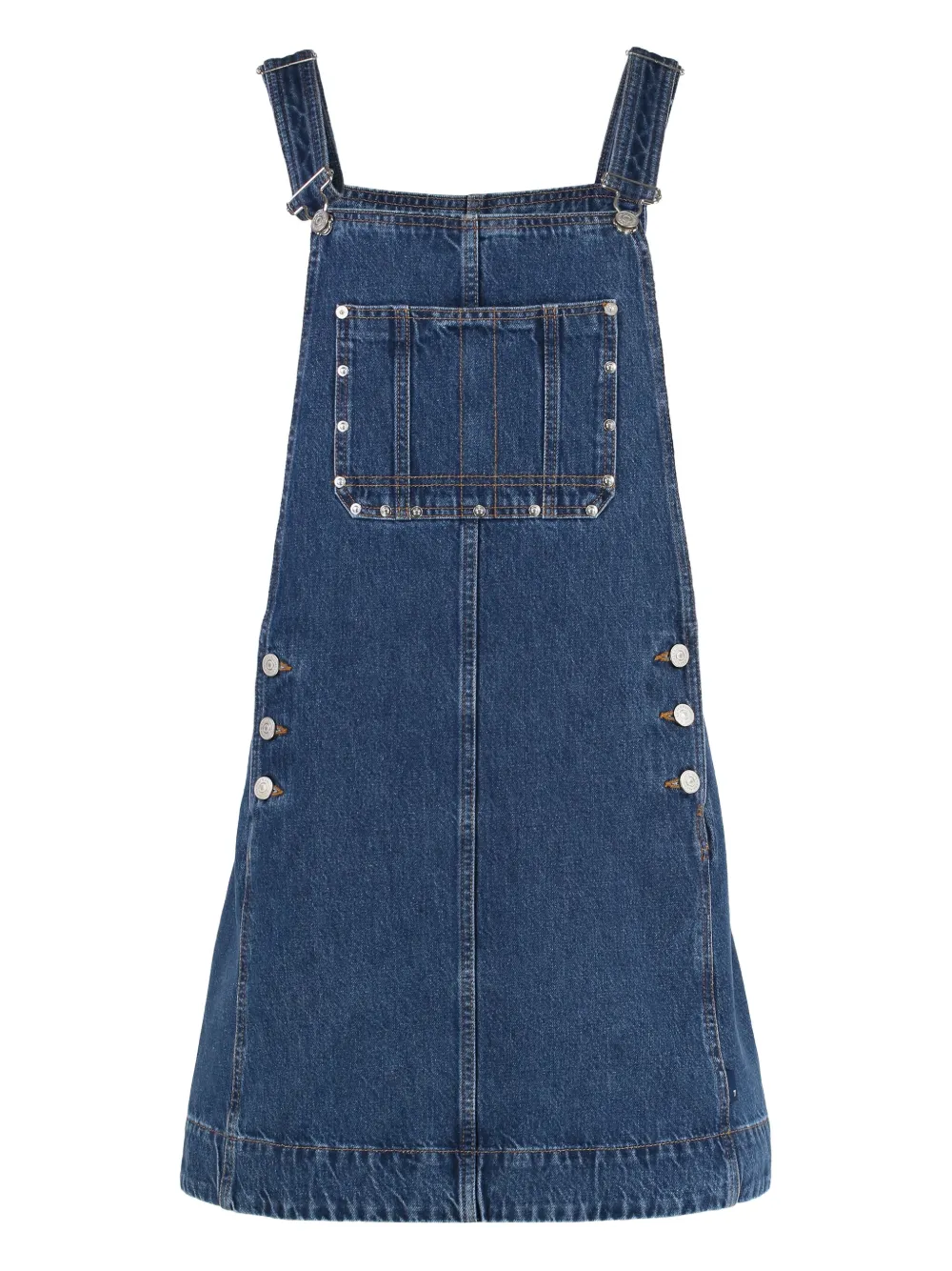 7 For All Mankind Adjustable-strap Denim Dress In Blue