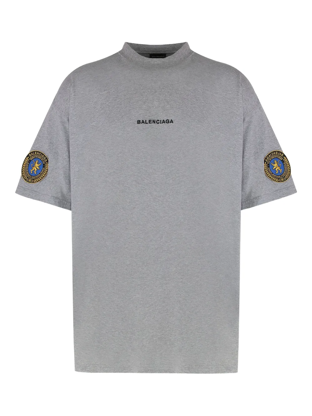 Balenciaga embroidered-sleeve crew-neck T-shirt Grijs