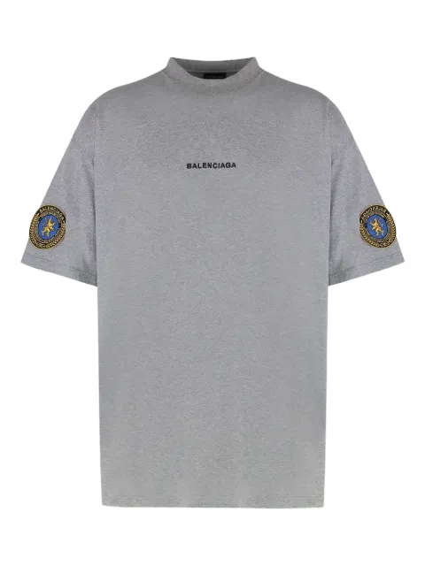 Balenciaga embroidered-sleeve crew-neck T-shirt