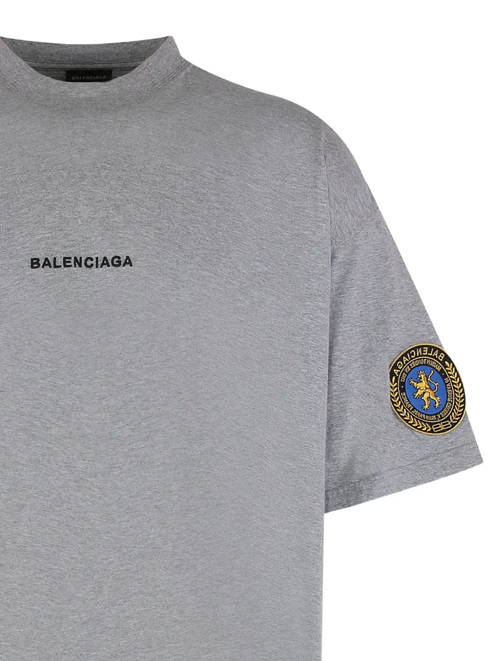 Balenciaga embroidered-sleeve crew-neck T-shirt Grijs