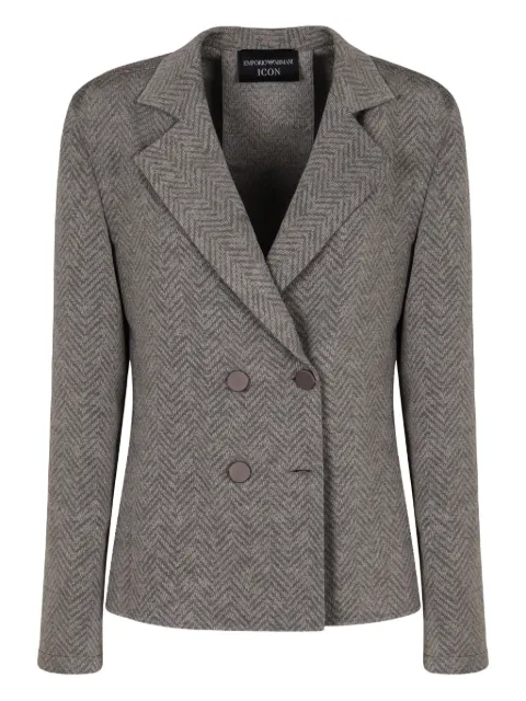 Emporio Armani herringbone double-breasted jacket