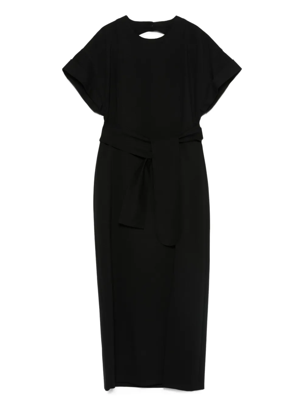 open-back belted dress